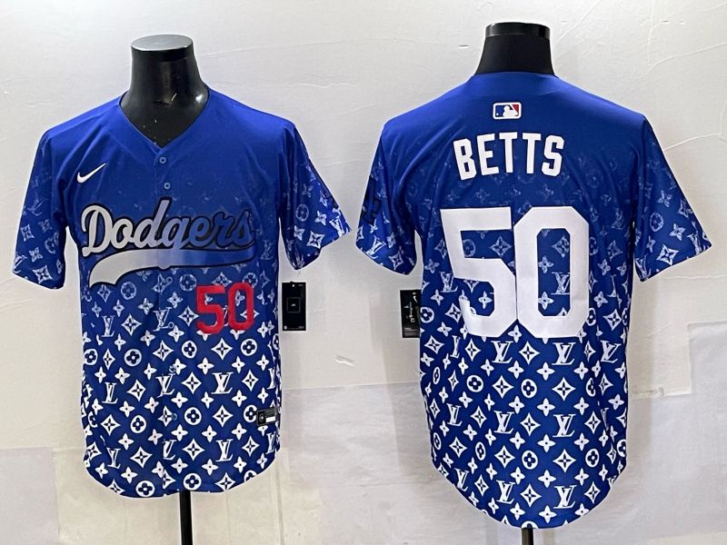 Men Los Angeles Dodgers #50 Betts Blue Nike 2025 MLB jersey 02->los angeles dodgers->MLB Jersey